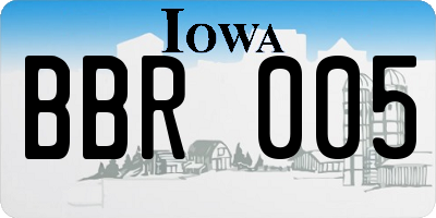 IA license plate BBR005