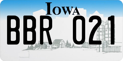 IA license plate BBR021