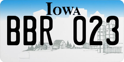 IA license plate BBR023