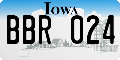 IA license plate BBR024