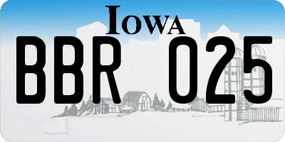 IA license plate BBR025