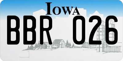 IA license plate BBR026