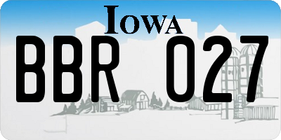 IA license plate BBR027