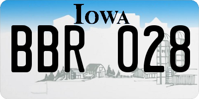 IA license plate BBR028