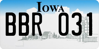 IA license plate BBR031