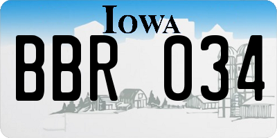IA license plate BBR034