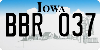 IA license plate BBR037