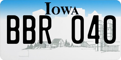 IA license plate BBR040