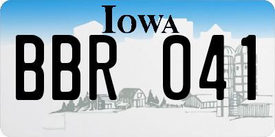 IA license plate BBR041