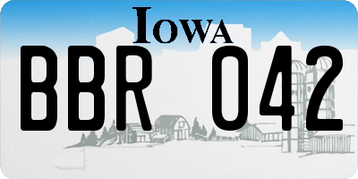 IA license plate BBR042