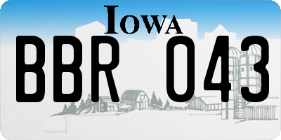 IA license plate BBR043