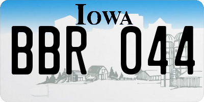 IA license plate BBR044