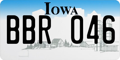 IA license plate BBR046