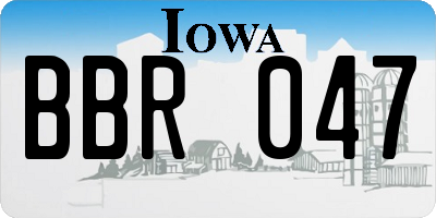 IA license plate BBR047