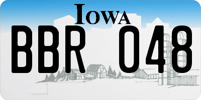 IA license plate BBR048