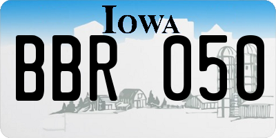 IA license plate BBR050