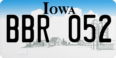 IA license plate BBR052