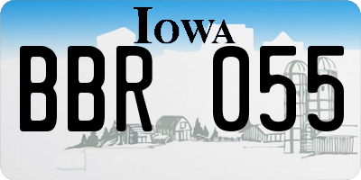 IA license plate BBR055