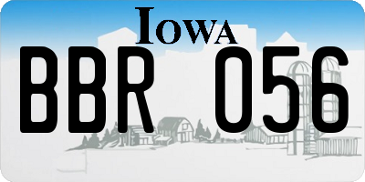 IA license plate BBR056