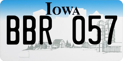 IA license plate BBR057