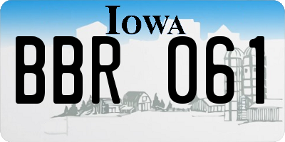 IA license plate BBR061