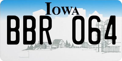 IA license plate BBR064