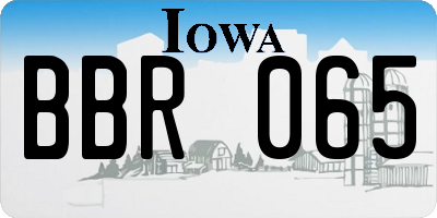 IA license plate BBR065
