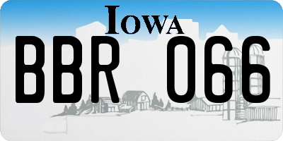 IA license plate BBR066