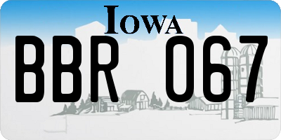 IA license plate BBR067