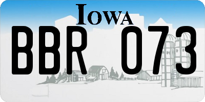 IA license plate BBR073