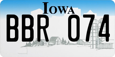 IA license plate BBR074