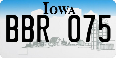 IA license plate BBR075