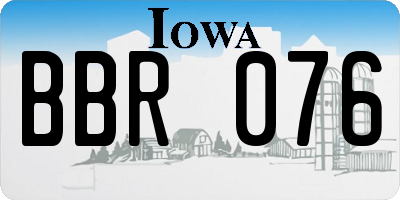 IA license plate BBR076