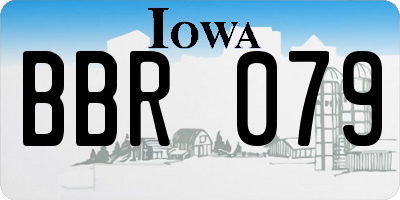 IA license plate BBR079