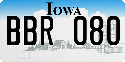 IA license plate BBR080