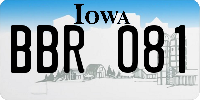 IA license plate BBR081