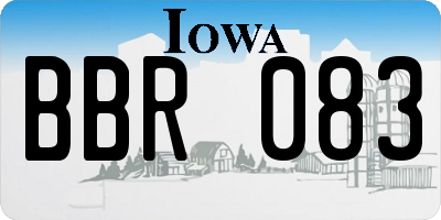 IA license plate BBR083