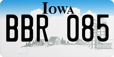 IA license plate BBR085