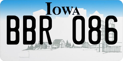 IA license plate BBR086