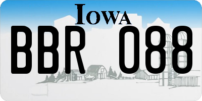 IA license plate BBR088