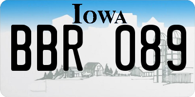 IA license plate BBR089
