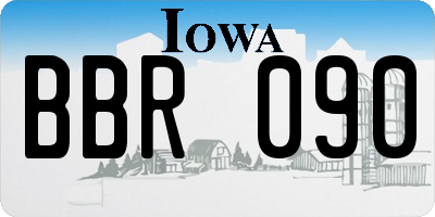 IA license plate BBR090
