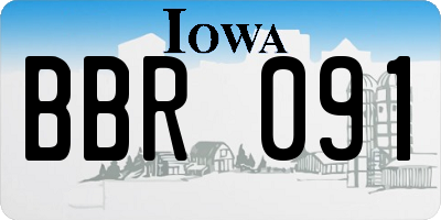 IA license plate BBR091