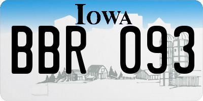 IA license plate BBR093