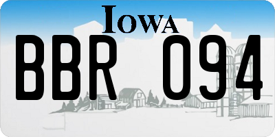 IA license plate BBR094