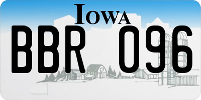 IA license plate BBR096