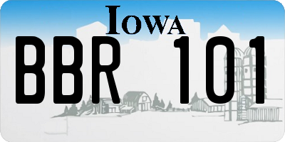 IA license plate BBR101