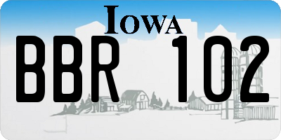 IA license plate BBR102