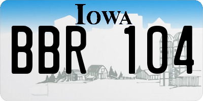 IA license plate BBR104