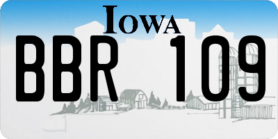 IA license plate BBR109
